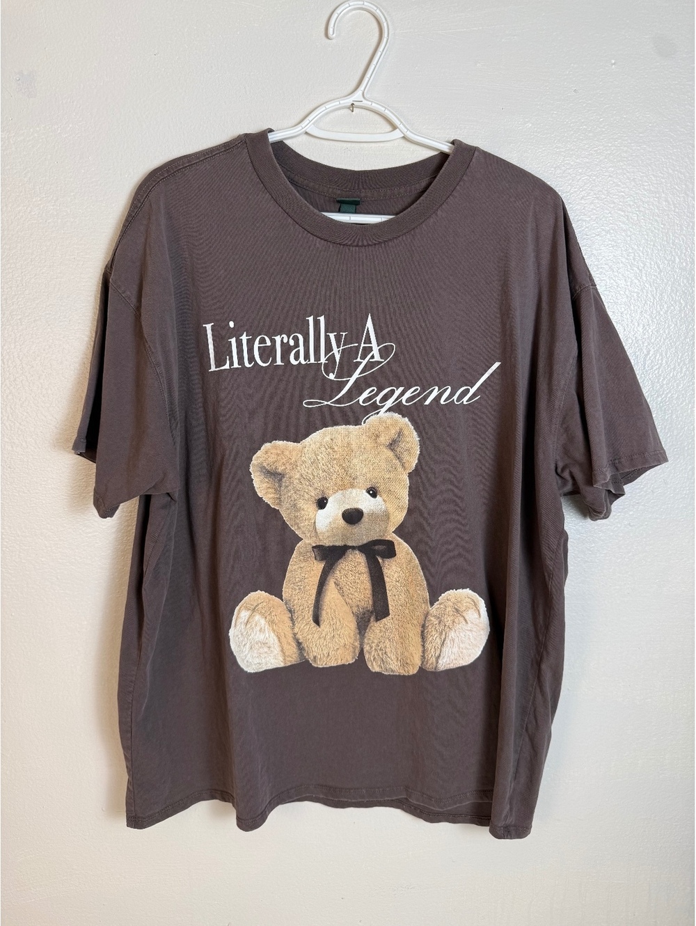 Wild Fable Brown Graphic Tee with Teddy Bear Print Size Large
